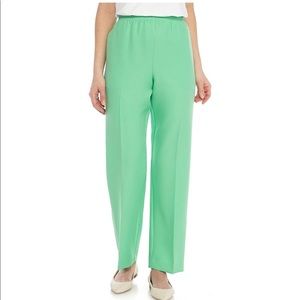 Alfred Dunner Polyester Pull-On Pants - Palm Green